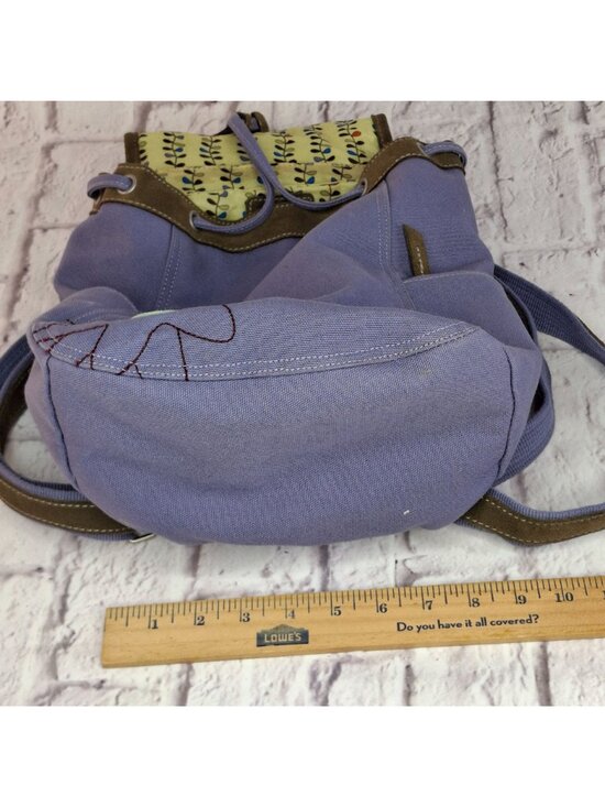 Sherpani Iris Backpack Purple Canvas With Floral Embroidery & Adjustable Straps main image 5
